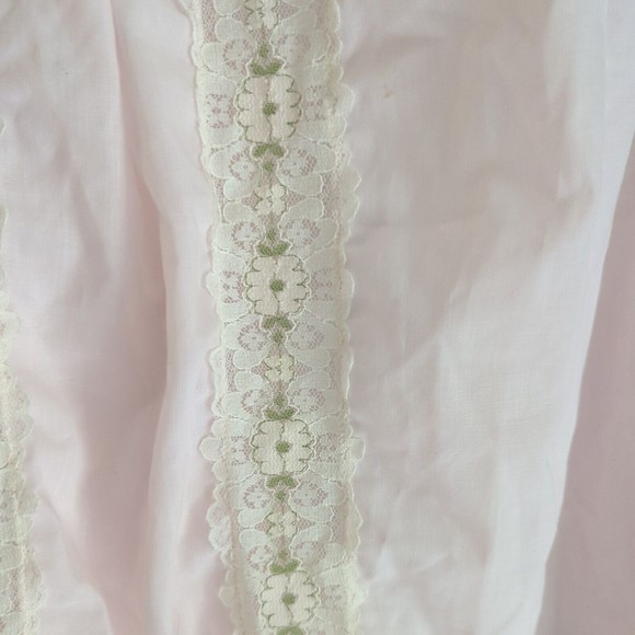 VTG Pale Pink Feminine Embroidered Lace Nightgown Small Sheer Cottage - Picture 4 of 9